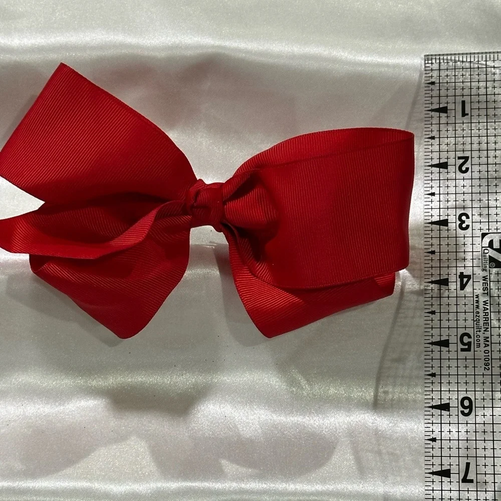 Red Grosgrain Hair Bow Clip - bundle 2 or more for shipping savings.